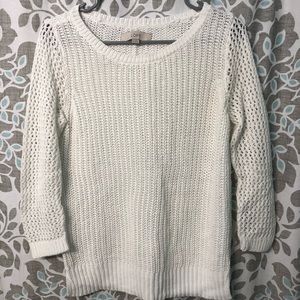 Ann Taylor Loft Chunky White Sweater